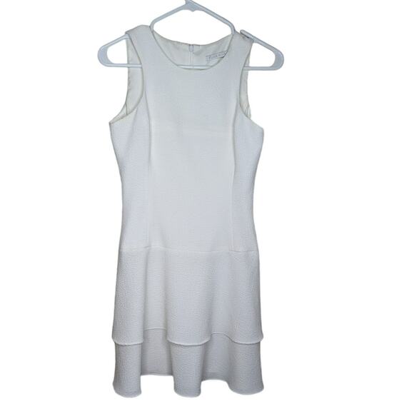 Black Halo white ruffled sleeveless mini Cheryle dress size 0 - Picture 5 of 7